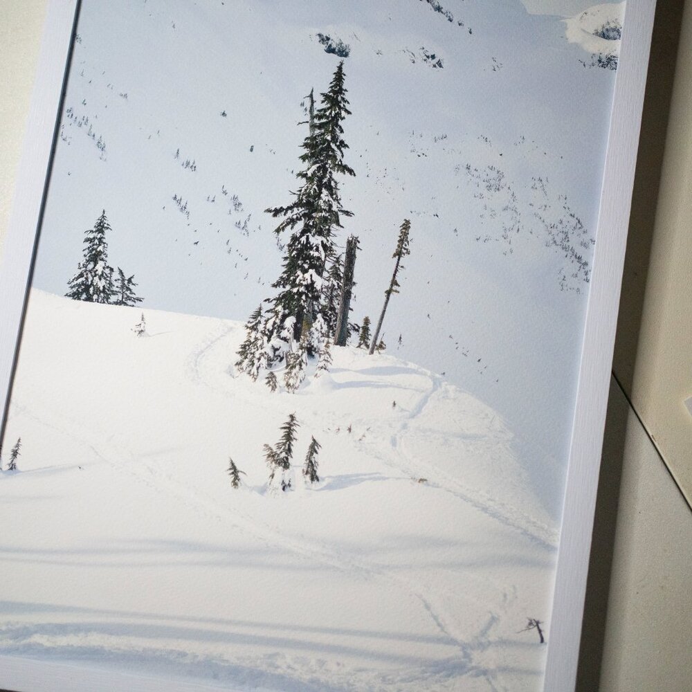 Signed - 12x18 inches - Snowy Mountain Landscape Art Print - Mount Baker